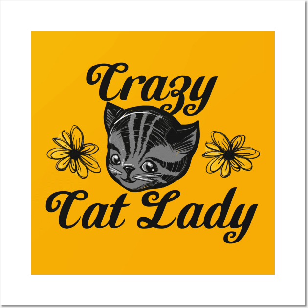 Crazy Cat Lady Wall Art by bubbsnugg